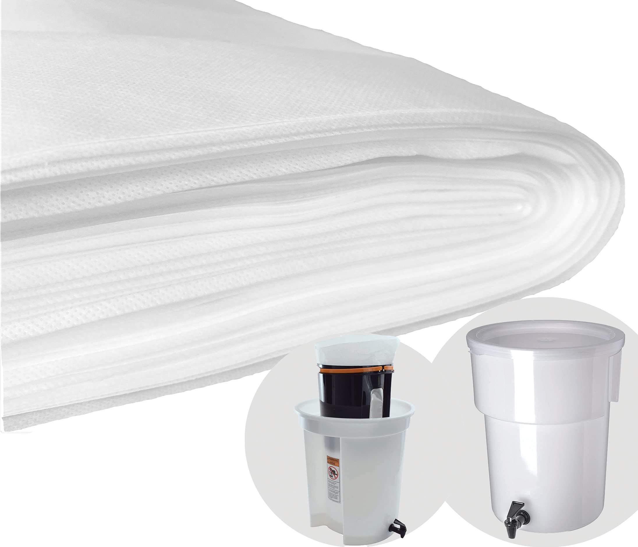 (50 Pack) Commercial Cold Brew Coffee Filters, 20" x 20" For 5-Gallon Commercial Model Cold Brew Coffee Makers and Systems