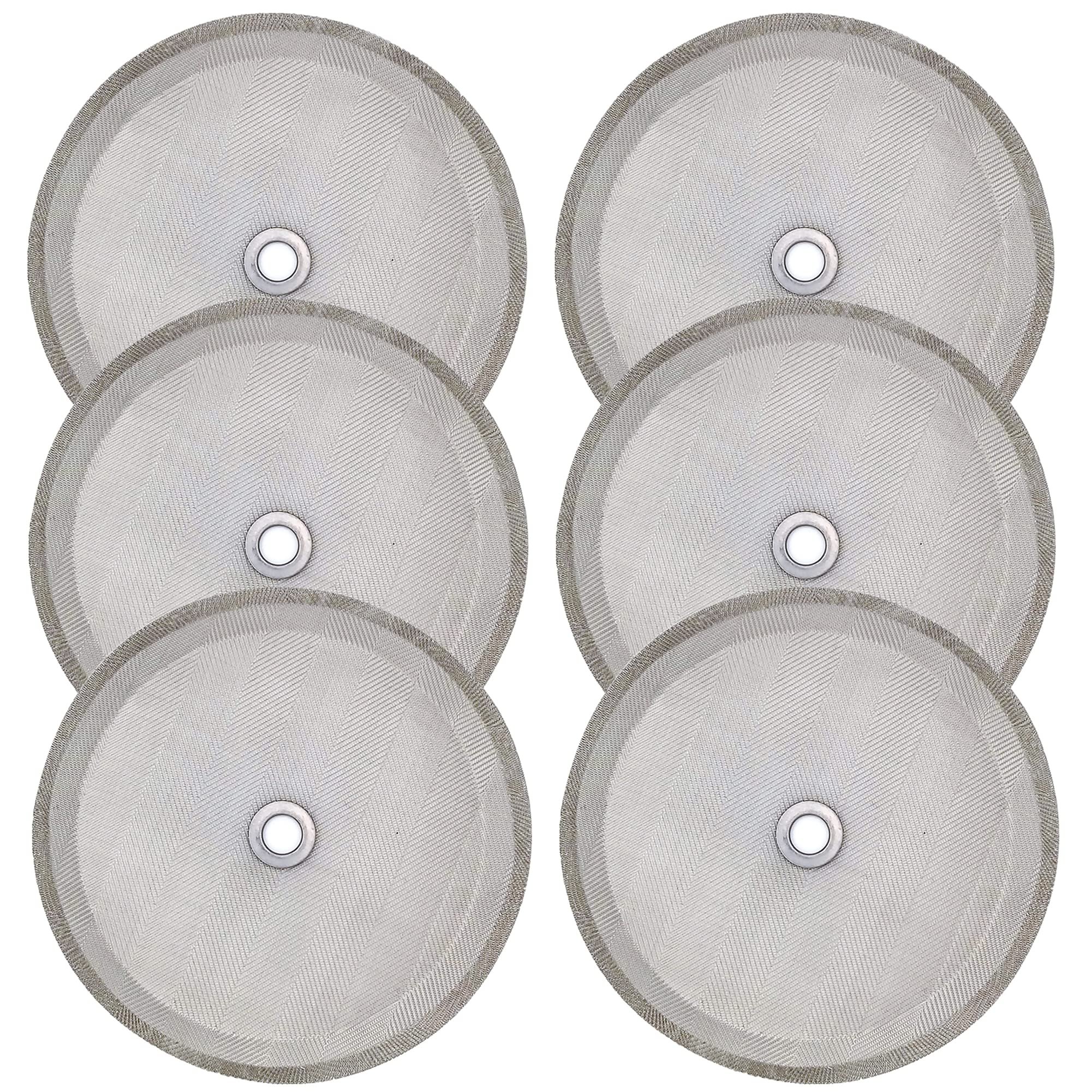6pcs French Press Filter Screen - Universal 1000 ml, 34 Oz, 8 Cup Coffee Makers and Tea Machines - 4 Inch Stainless Steel Replacement Filter Mesh