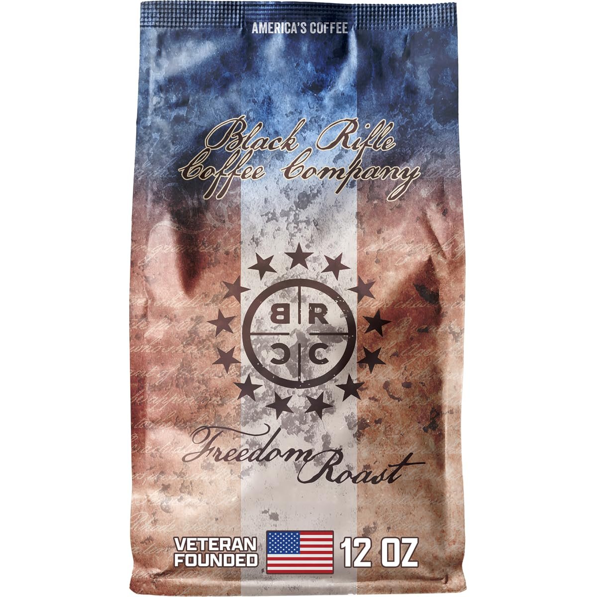 Black Rifle Coffee Company Freedom Roast, 12oz Bag, Whole Bean Medium Roast - Roasted Blend Made from Arabica Beans - Colombian & Brazilian Beans - Veteran Founded & American Made