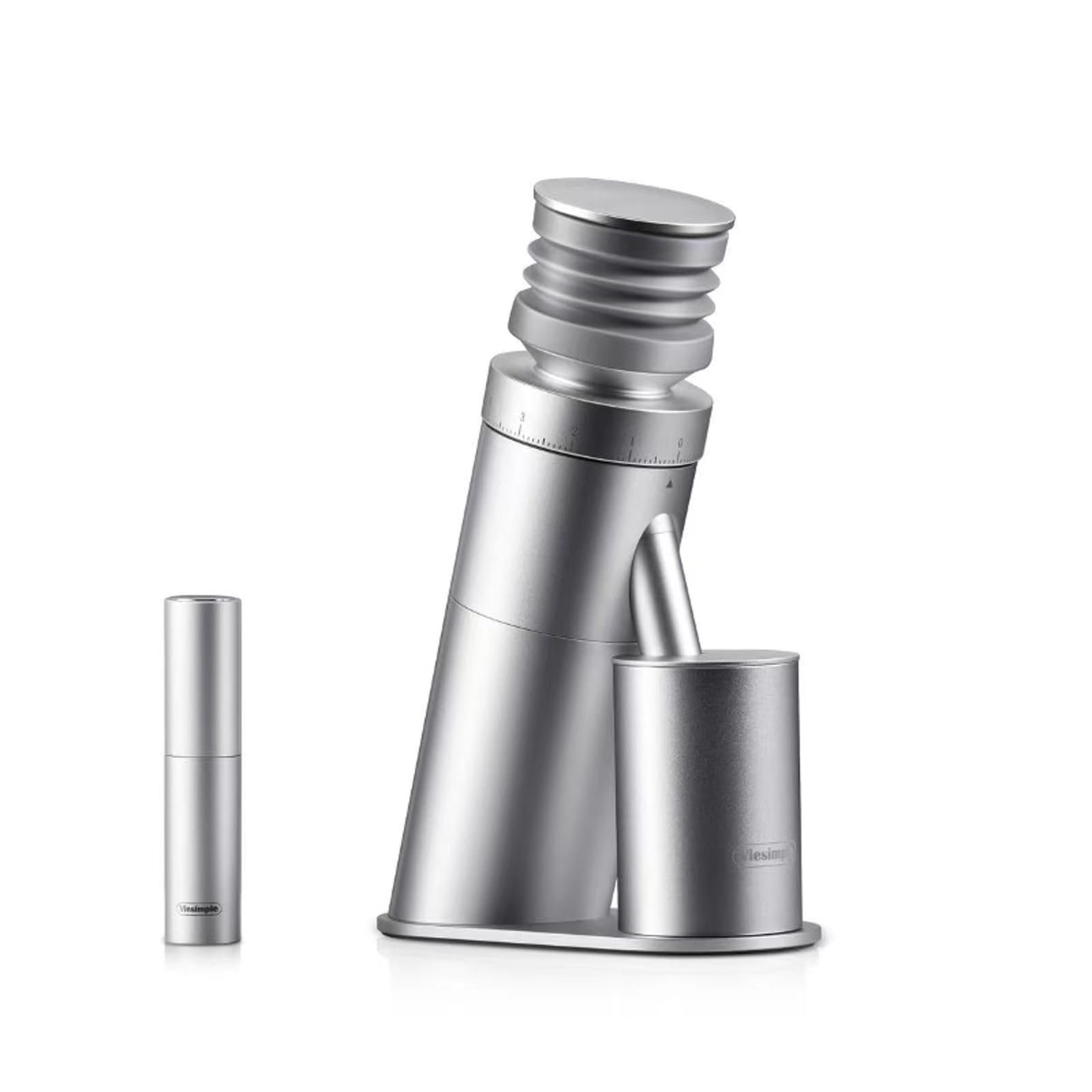 Coffee Grinder, Viesimple Gen 4, Single Dose Burr Coffee Grinders with Magnetic Dosing Cup, Electric Coffee Bean Grinder with Anti-Static Design, Espresso Grinder Compact & Quiet for Home Use Silver