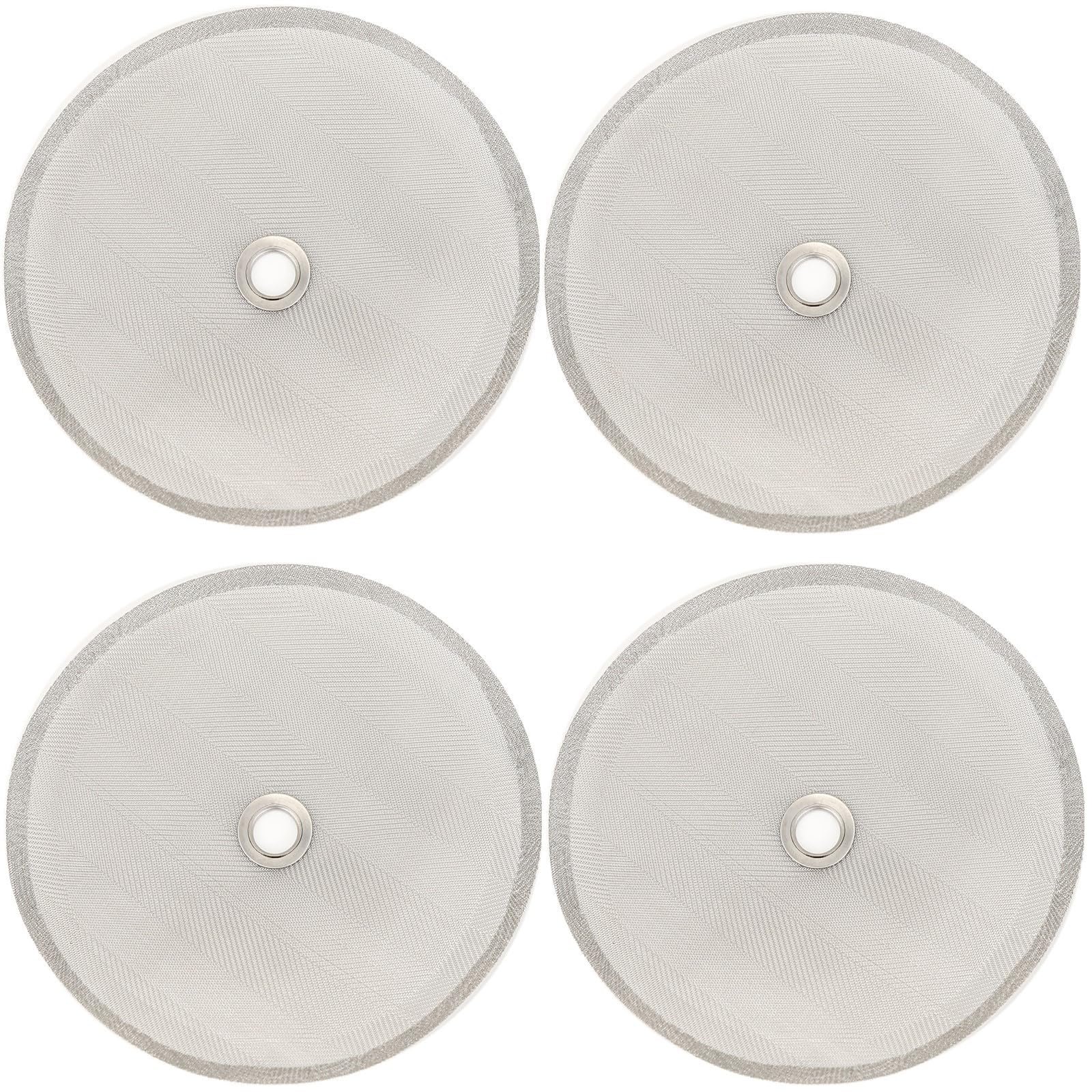 Universal French Press Screen 4 Inch for 34oz/8 Cups/1000ml Coffee Press, 4 Pack Filter Replacement with Metal Center Ring