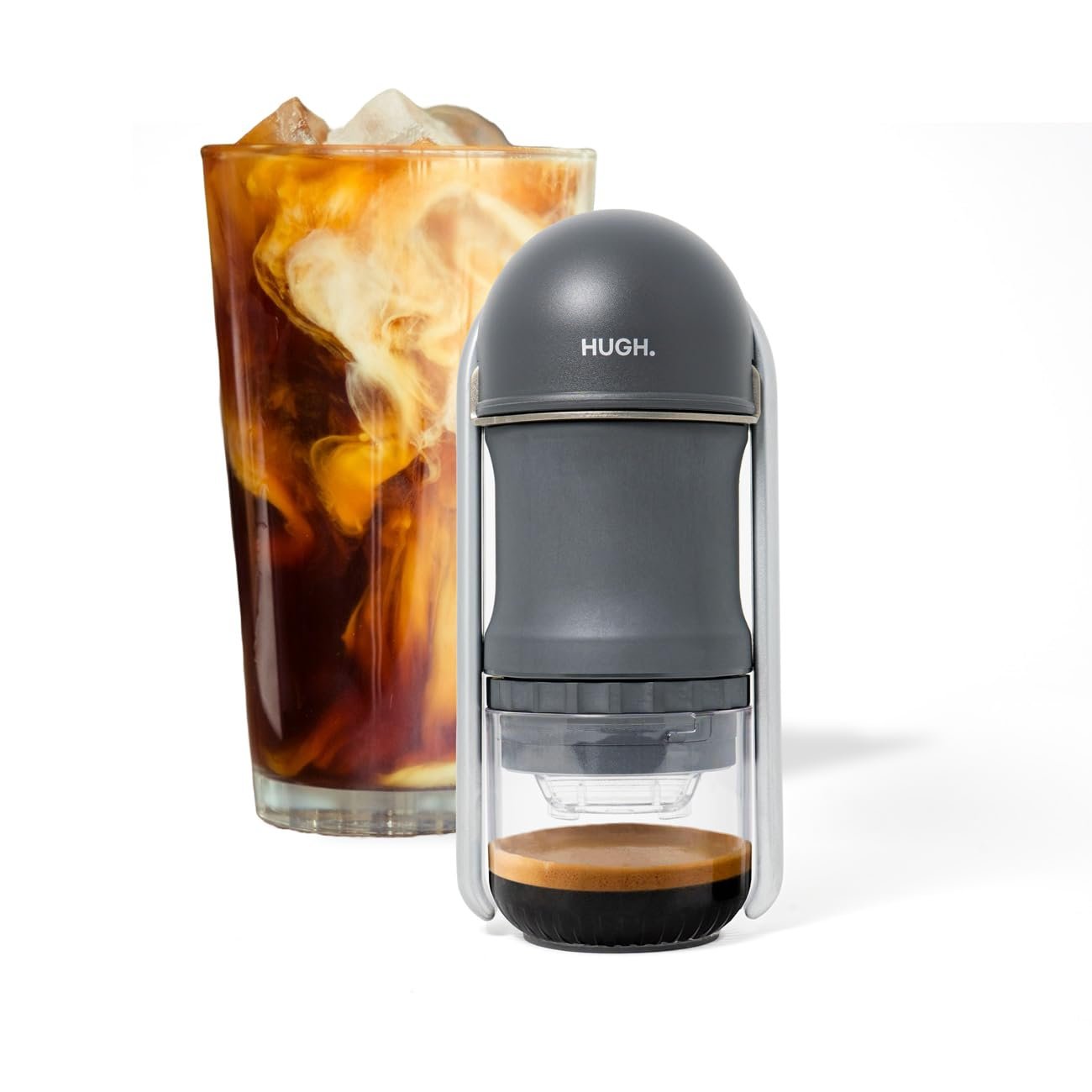 V4 Portable Lever Espresso Maker – Manual Espresso Machine with 51mm Ridgeless Filter Basket, Double Shot, Non-Pressurized, Perfect for Camping & Travel – by HUGH (Non- pressurized Filter)
